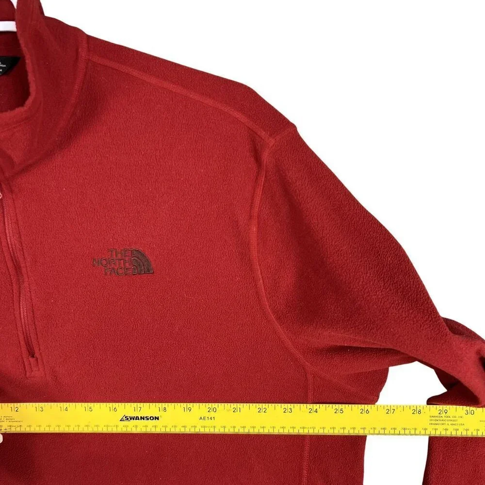 The North Face Men XXL Rage Red 1/4 Zip Pullover Fleece Pullover Sweater Stretch
